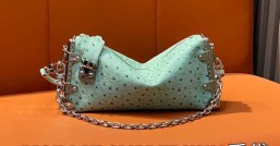 【原單精品】M25445淺綠色鴕鳥紋全皮 軟盒子系列 SLIM TRUNK 手袋