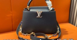 【原單精品】M25211深藍色（鏈條）M24863 全皮cap那英款系列 Capucines中號手袋