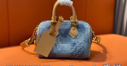 【原單精品】N40682藍色格子 牛仔枕頭包speedy系列Nano Speedy 手袋