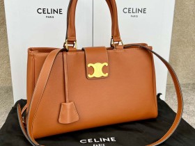CELINE APPOLINE 中號柔軟牛皮革手袋 114963棕色