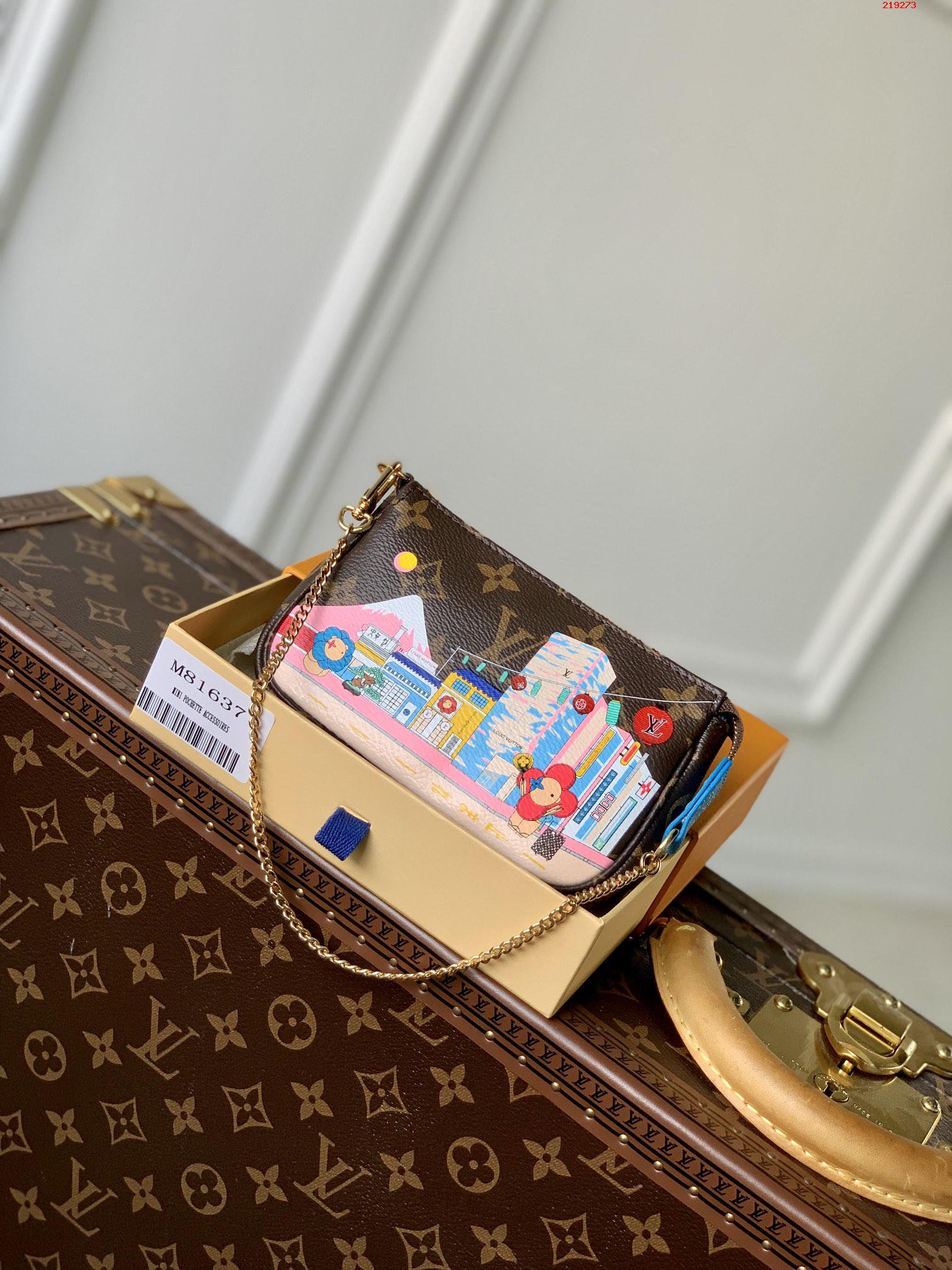M81637藍色 Mini Pochette Accessoires 手拿包LV 路易斯·威登￥ 580-頂級1:1精品高仿包包香港台灣批發價格推薦微信哪裡買