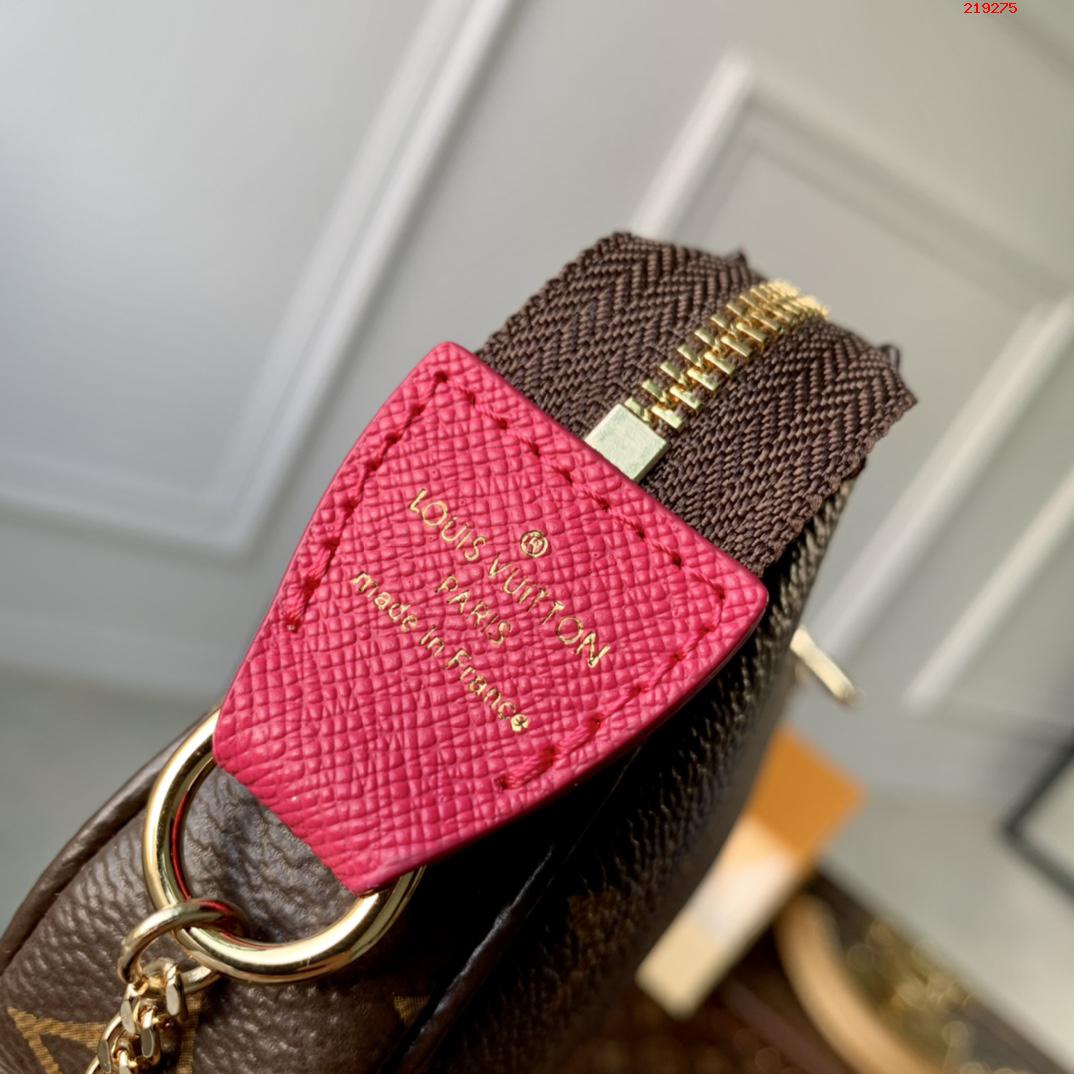 LV M81633玫紅Mini Pochette Accessoires 手拿包路易斯·威登￥580-頂級1:1精品高仿包包香港台灣批發價格推薦微信哪裡買
