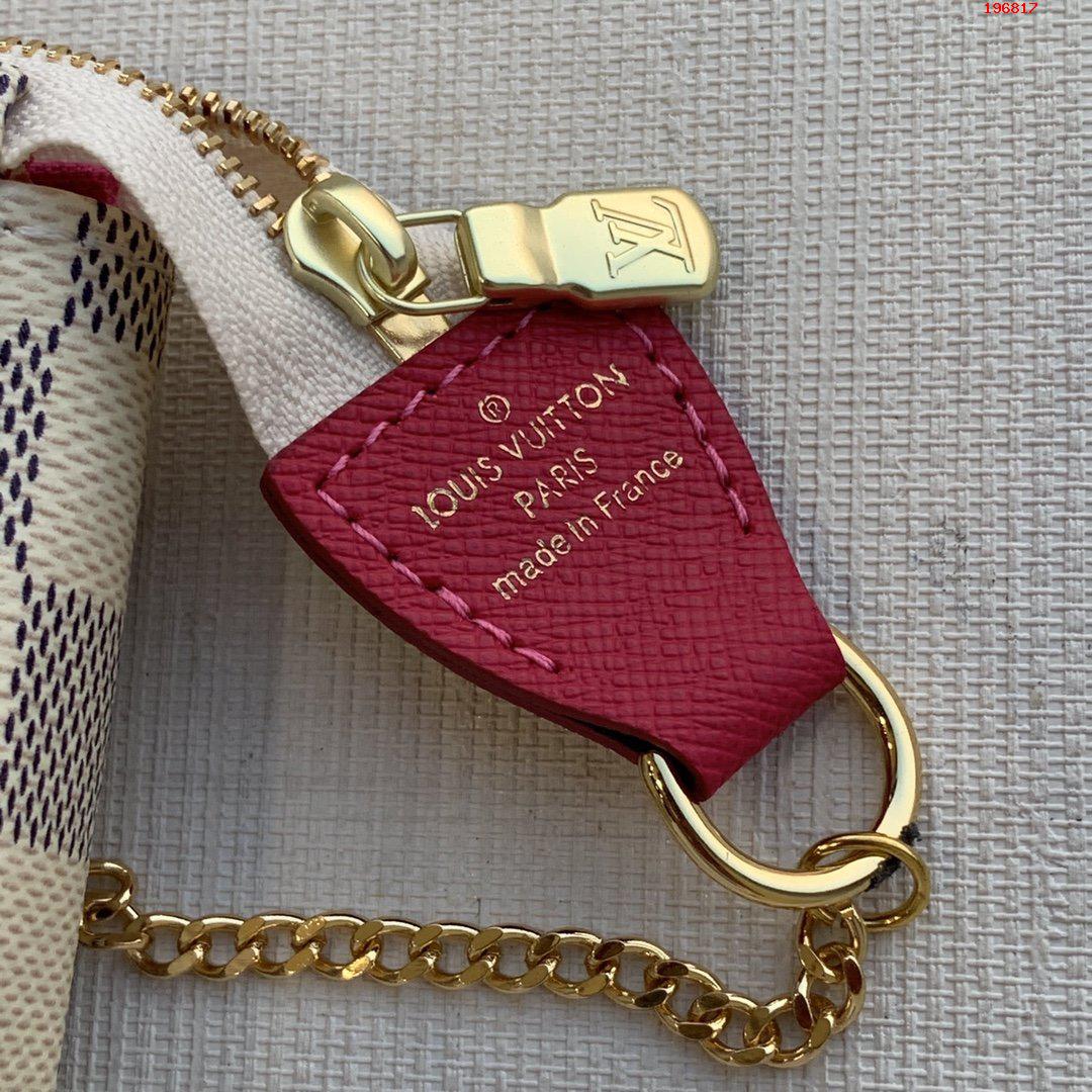 原單N60487白格聖誕款 麻將包繫列 Mini Pochette AccessoiresLV 路易斯·威登￥580-頂級1:1精品高仿包包香港台灣批發價格推薦微信哪裡買