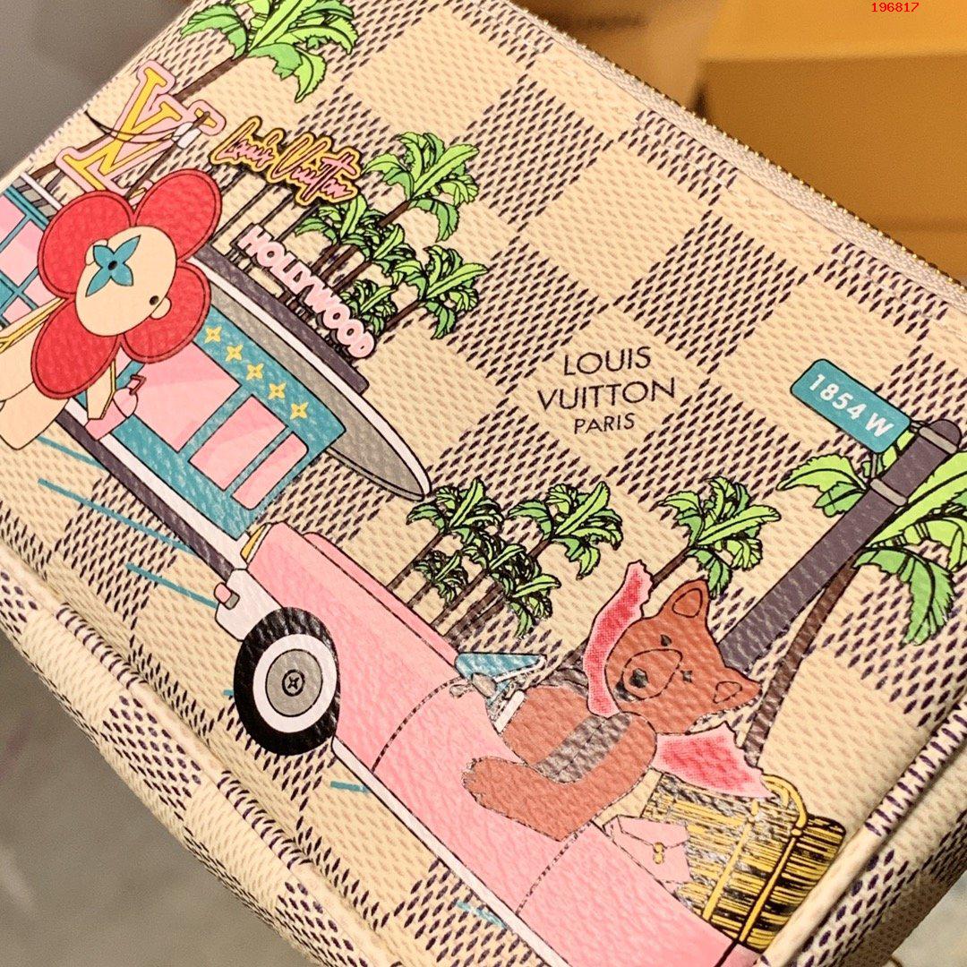 原單N60487白格聖誕款 麻將包繫列 Mini Pochette AccessoiresLV 路易斯·威登￥580-頂級1:1精品高仿包包香港台灣批發價格推薦微信哪裡買