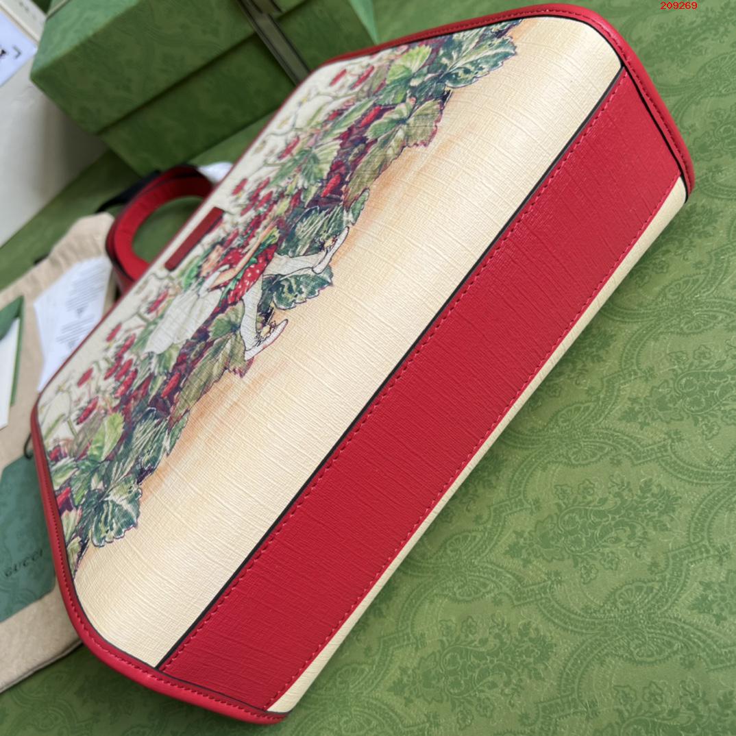 GUCCI 古奇紅色裝飾 Gucci皮革logo標簽Fredrick Warne的草莓仙女印花￥ 720-頂級1:1精品高仿包包香港台灣批發價格推薦微信哪裡買