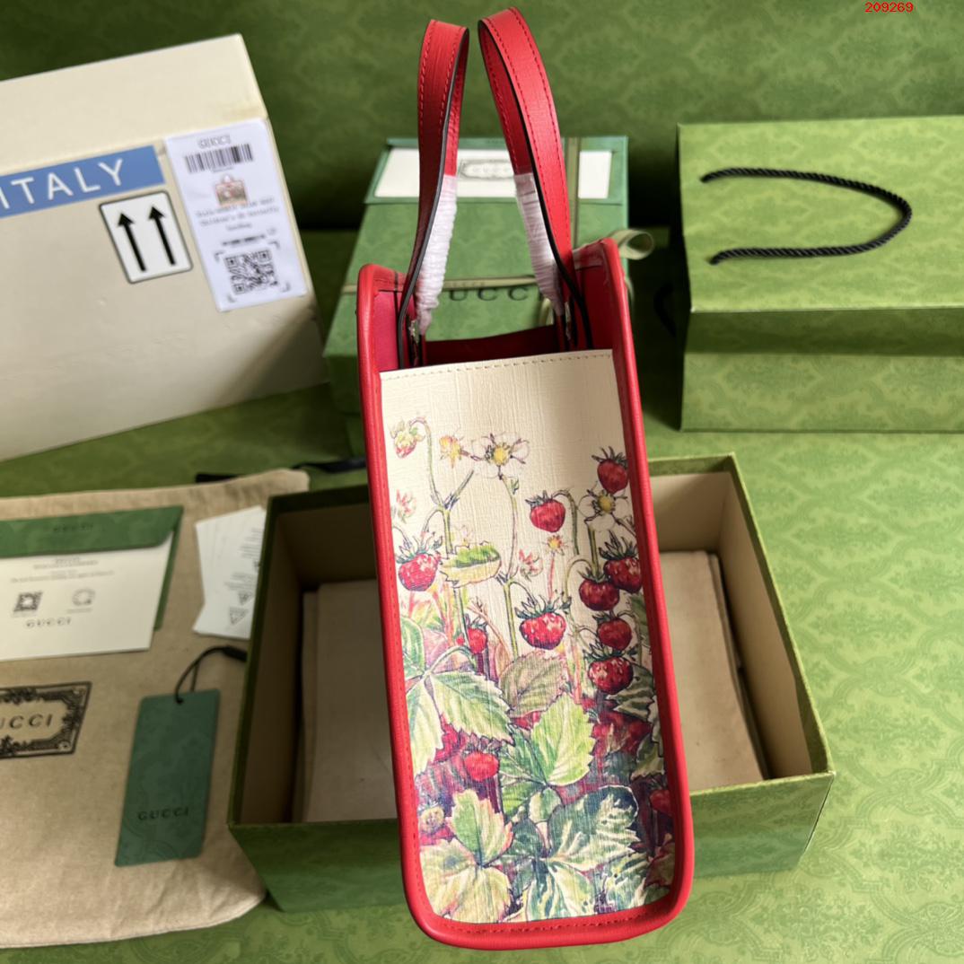 GUCCI 古奇紅色裝飾 Gucci皮革logo標簽Fredrick Warne的草莓仙女印花￥ 720-頂級1:1精品高仿包包香港台灣批發價格推薦微信哪裡買