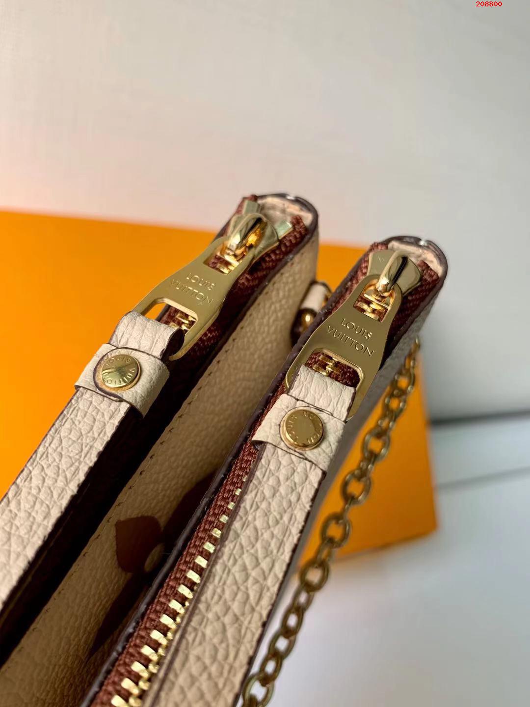 M80084 本款 Double Zip Pochette 鏈條包LV 路易斯·威登￥ 980-頂級1:1精品高仿包包香港台灣批發價格推薦微信哪裡買