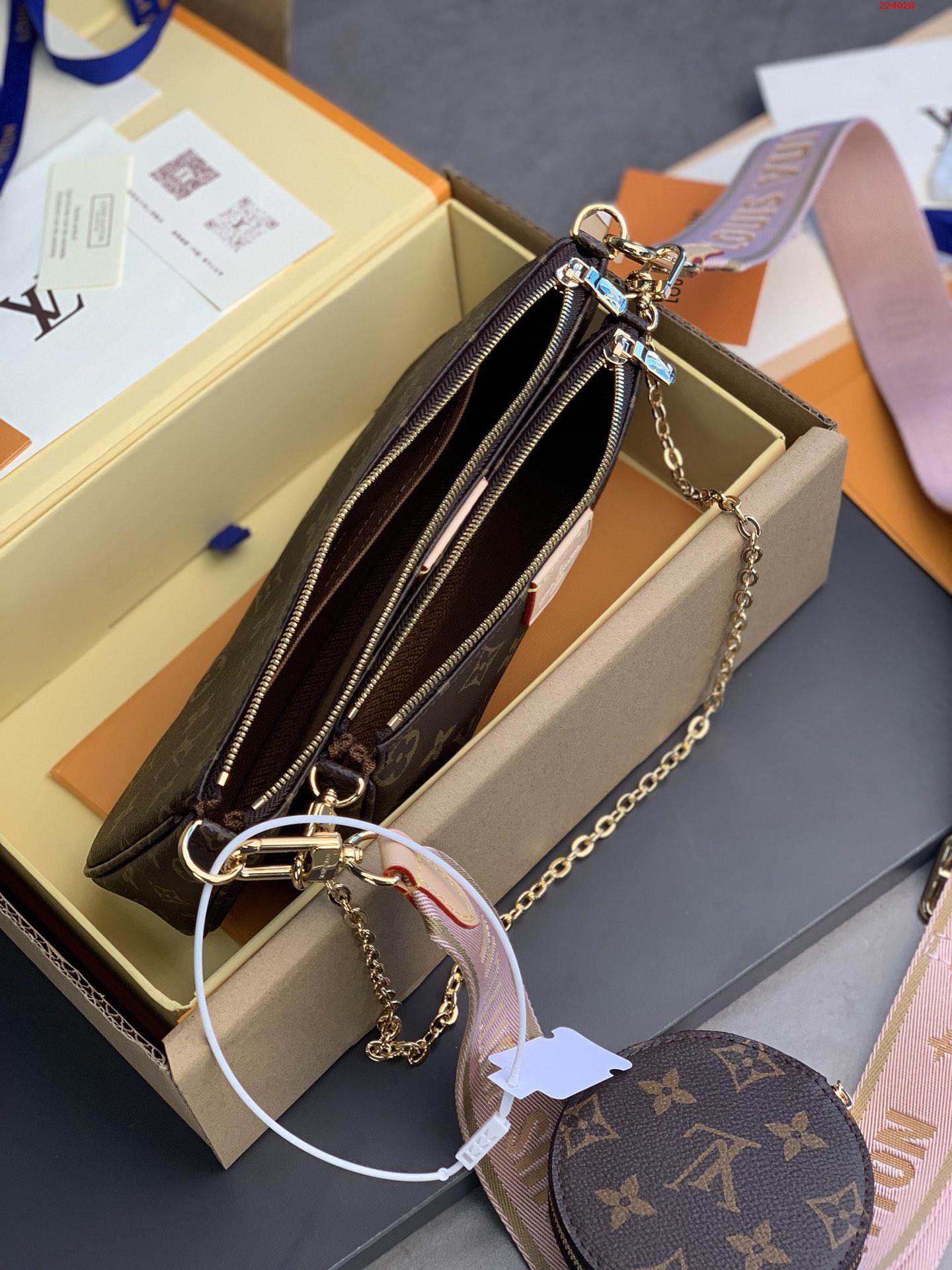 M44840 粉色 升級版本 Favorite 三件套手袋LV 路易斯·威登￥ 980-頂級1:1精品高仿包包香港台灣批發價格推薦微信哪裡買