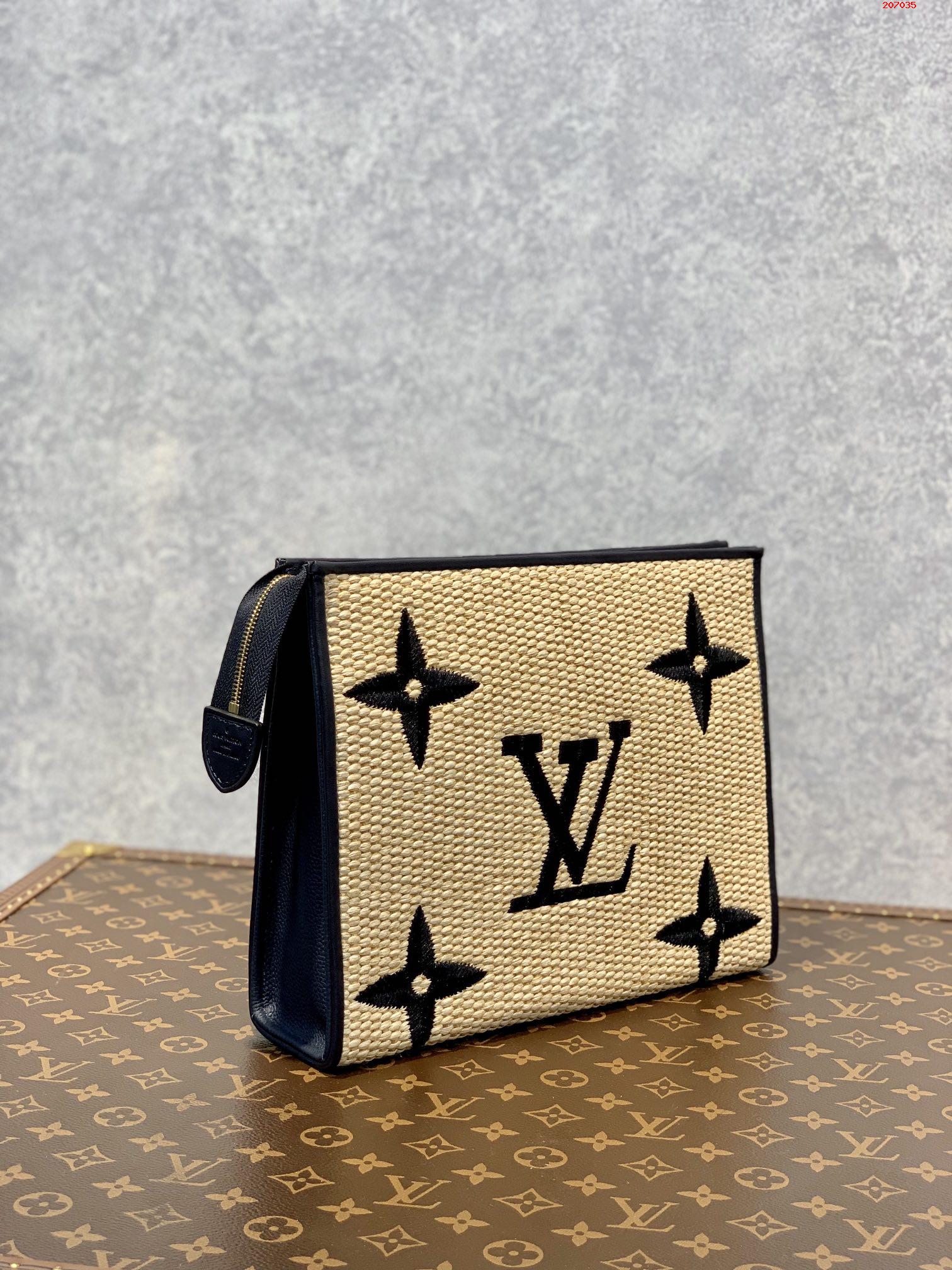 原單M80352黑色 M47542盥洗袋取材 Monogram Raffia 織物LV 路易斯·威登￥980-頂級1:1精品高仿包包香港台灣批發價格推薦微信哪裡買