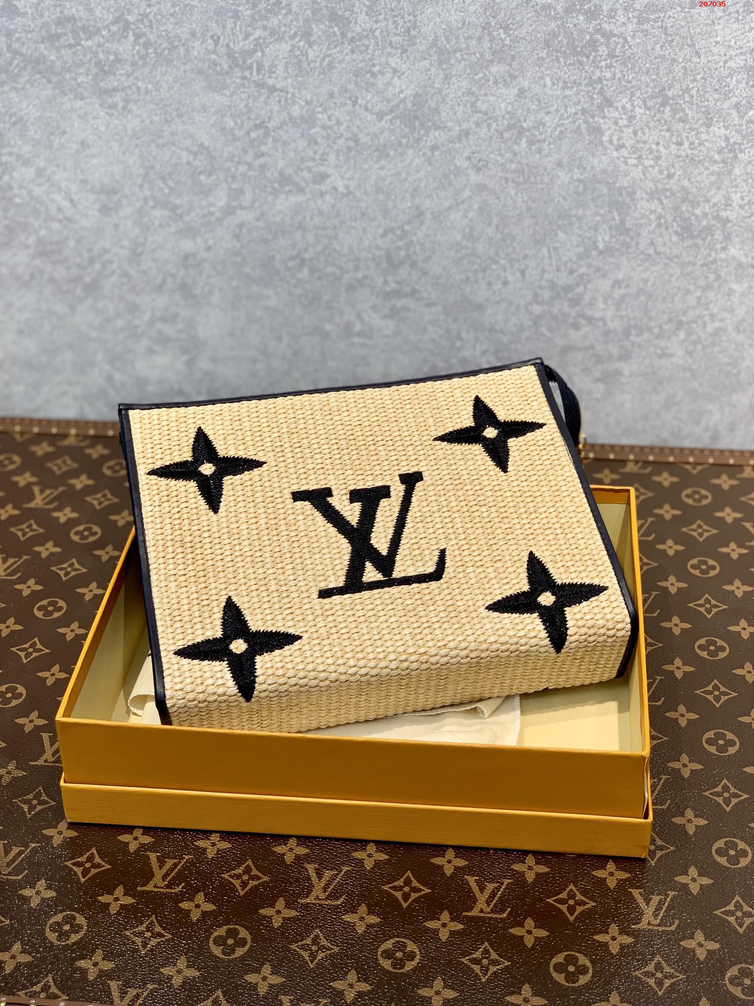 原單M80352黑色 M47542盥洗袋取材 Monogram Raffia 織物LV 路易斯·威登￥980-頂級1:1精品高仿包包香港台灣批發價格推薦微信哪裡買