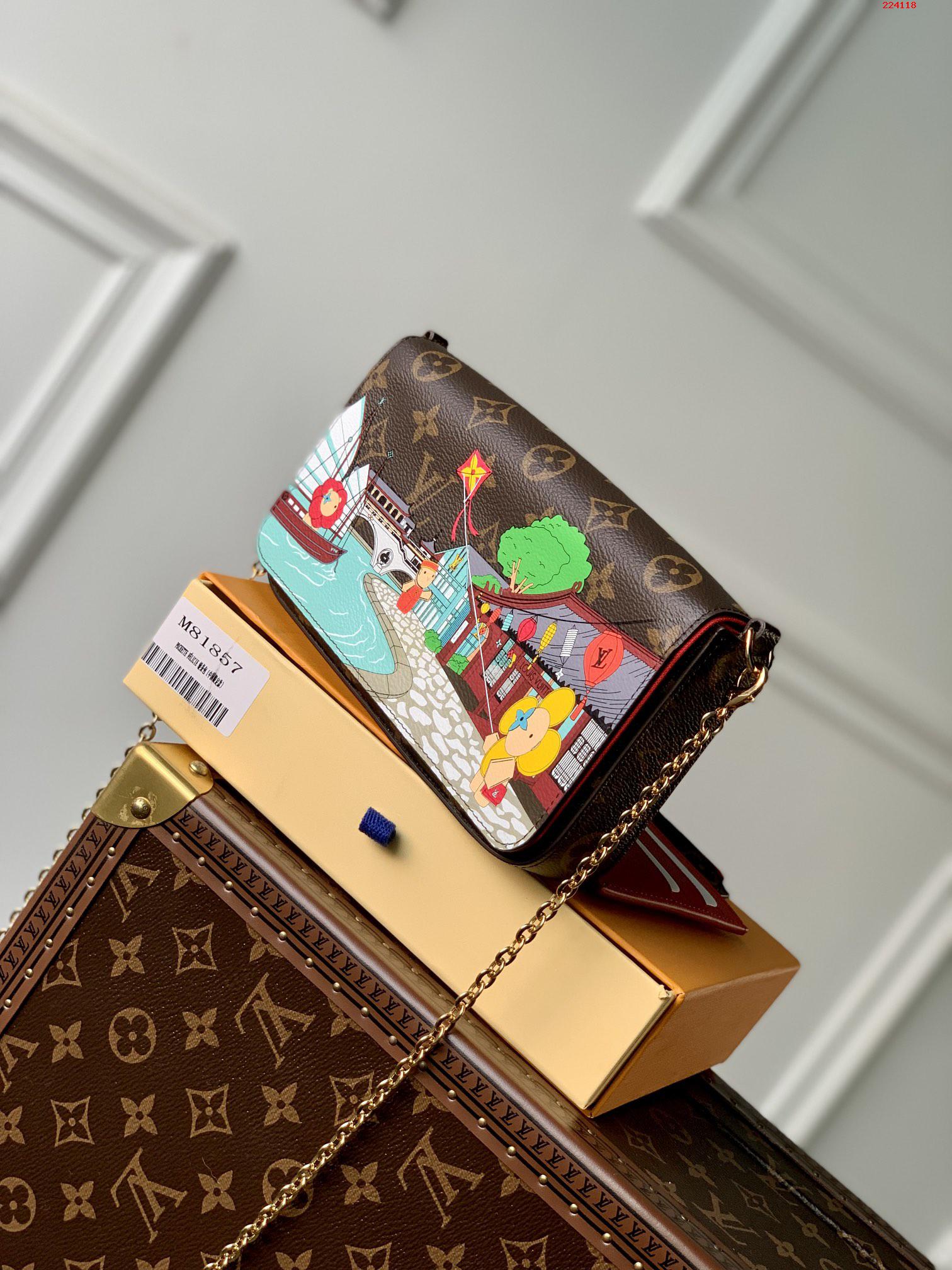 獨家實拍 M81857 Vivienne Holidays 2022 繫列推出此款 Félicie 鏈條包LV 路易斯·威登￥980-頂級1:1精品高仿包包香港台灣批發價格推薦微信哪裡買