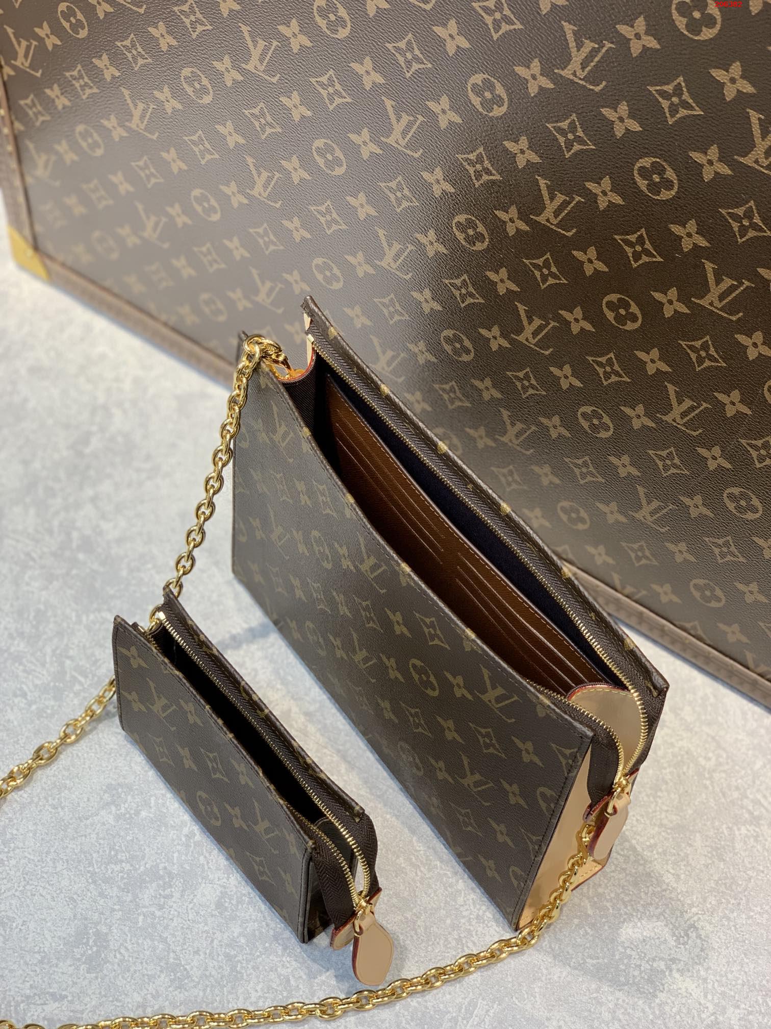 原單M47543老花套裝 Monogram Eclipse帆佈裁制而成LV 路易斯·威登￥ 1480-頂級1:1精品高仿包包香港台灣批發價格推薦微信哪裡買