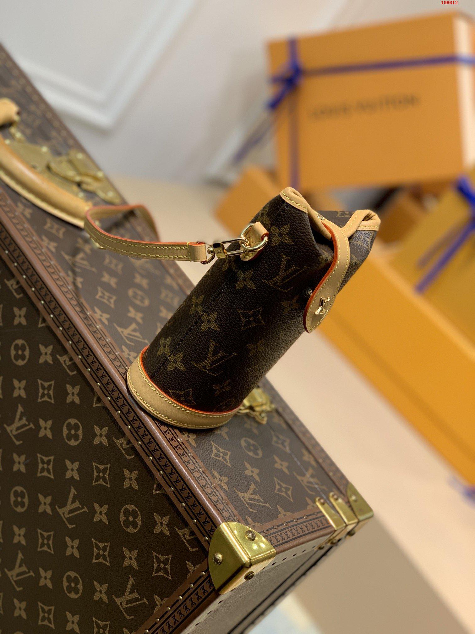LV 路易斯·威登原單 M80874老花 中古包繫列 迷妳雪糕圓筒￥1280-頂級1:1精品高仿包包香港台灣批發價格推薦微信哪裡買