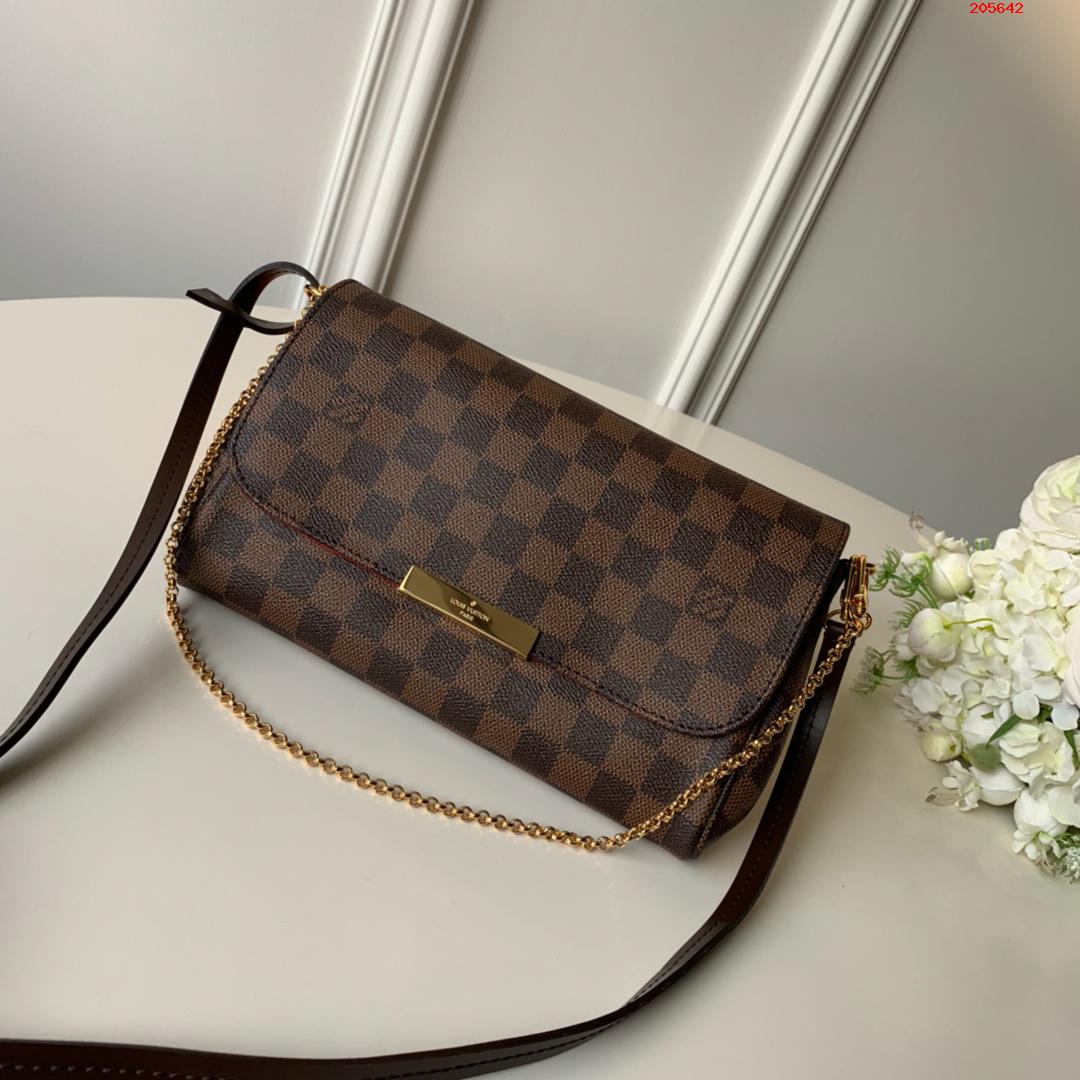 LV 路易斯·威登原單 FAVORITE N41129 以Monogram 帆佈制成 可手拿 肩背兩用包￥1280-頂級1:1精品高仿包包香港台灣批發價格推薦微信哪裡買