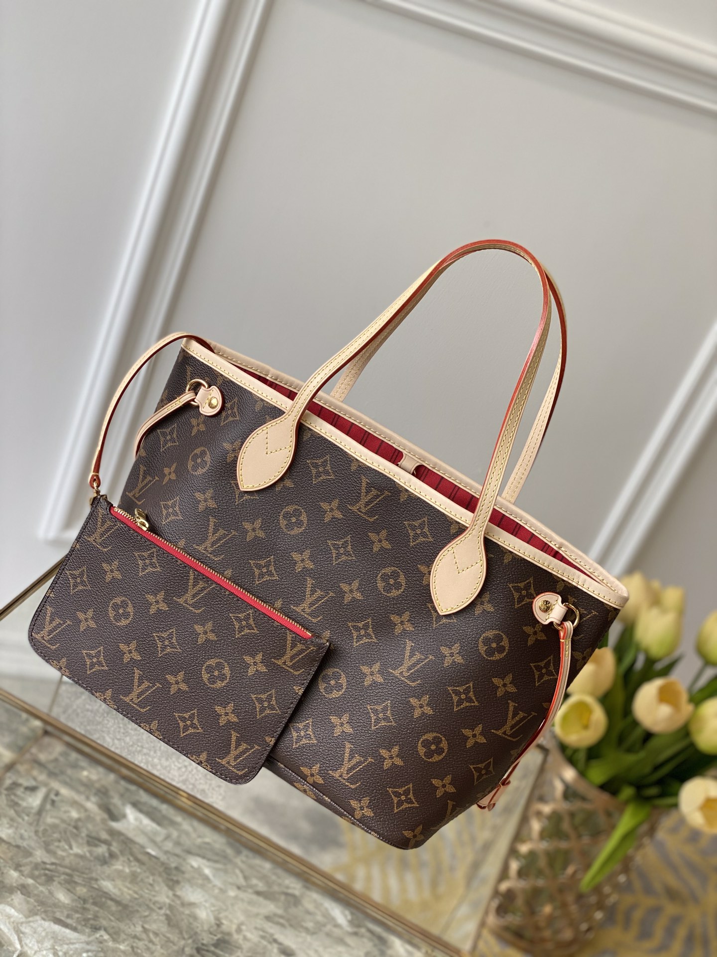 LV原單 NEVERFULL 小號購物袋 路易斯·威登￥1480-頂級1:1精品高仿包包香港台灣批發價格推薦微信哪裡買