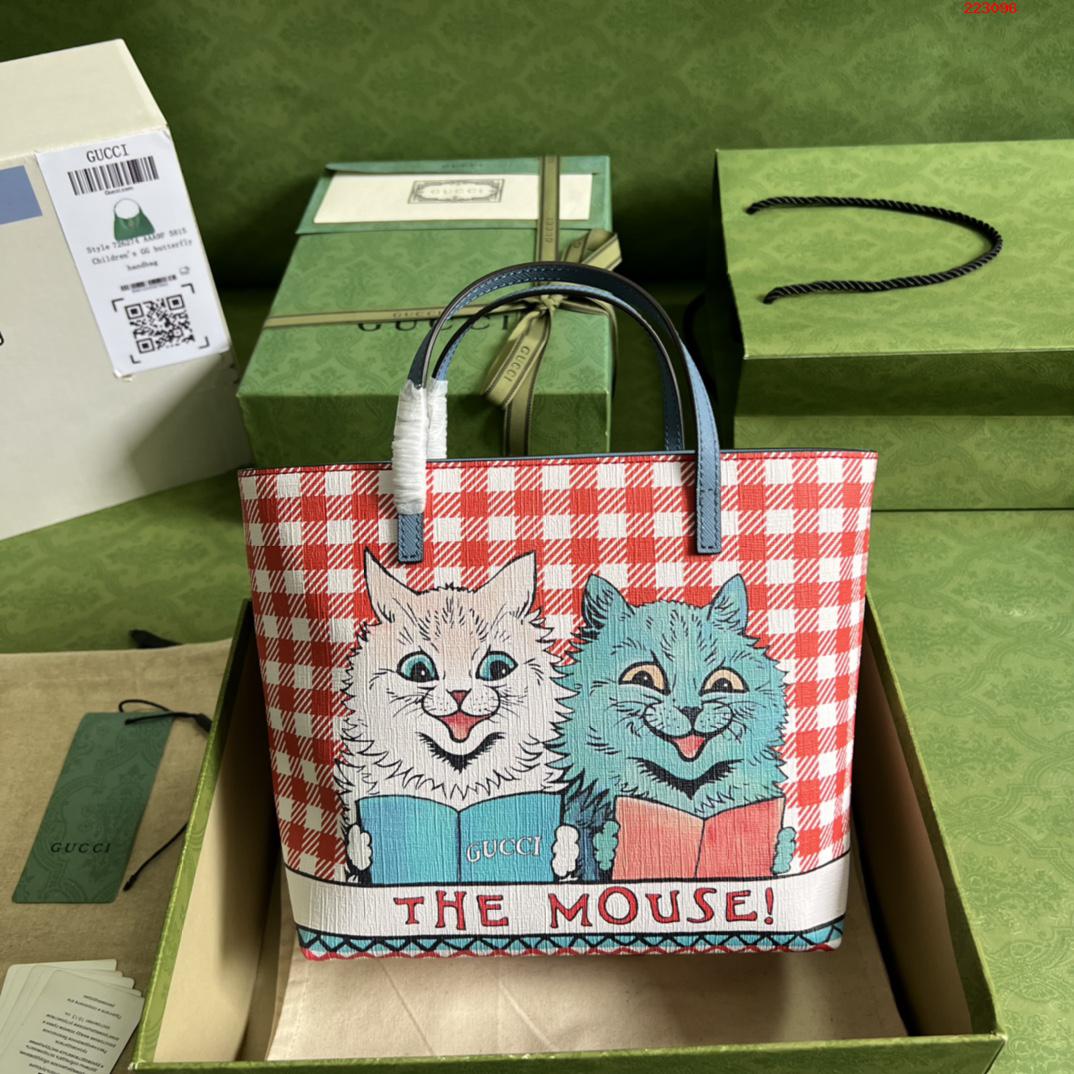 GUUCCCI兒童貓咪印花手提包 古奇￥880-頂級1:1精品高仿包包香港台灣批發價格推薦微信哪裡買