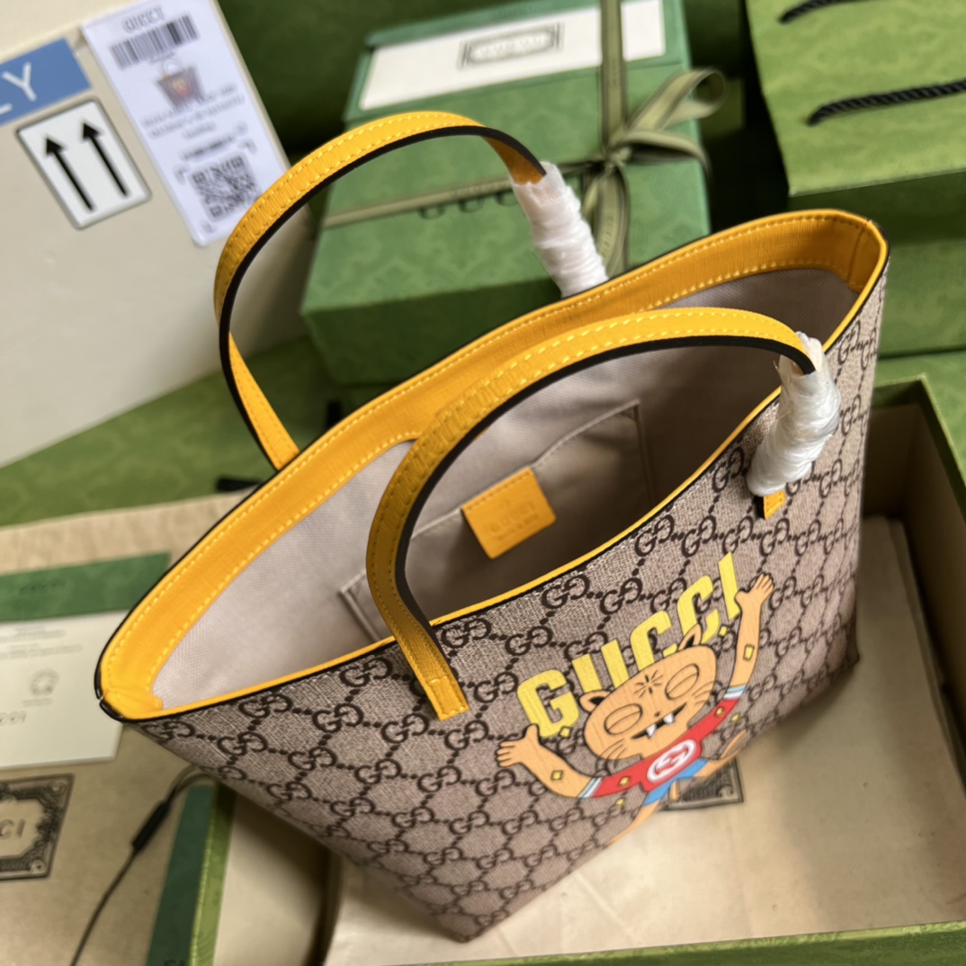 GUUCCCI 古奇 410812 尺寸 21*20*10cm 顏色 黃色 卡通貓￥880-頂級1:1精品<a href=