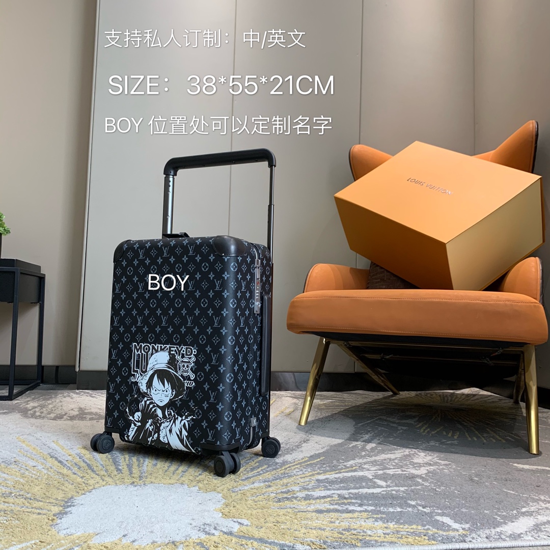 LV路易威登海賊王 路飛可來圖案定制Horizon 55 厘米四輪拉桿箱¥5280.00-頂級1:1精品高仿包包香港台灣批發價格推薦微信哪裡買