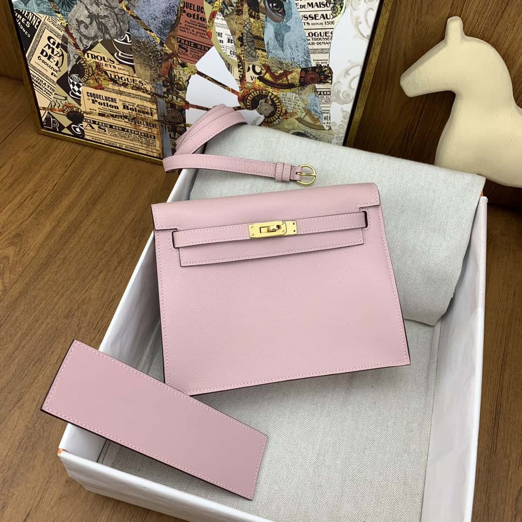 Hermès kelly danse 跳舞包 22cm evercolor 3Q粉 金扣-頂級1:1精品高仿包包香港台灣批發價格推薦微信哪裡買