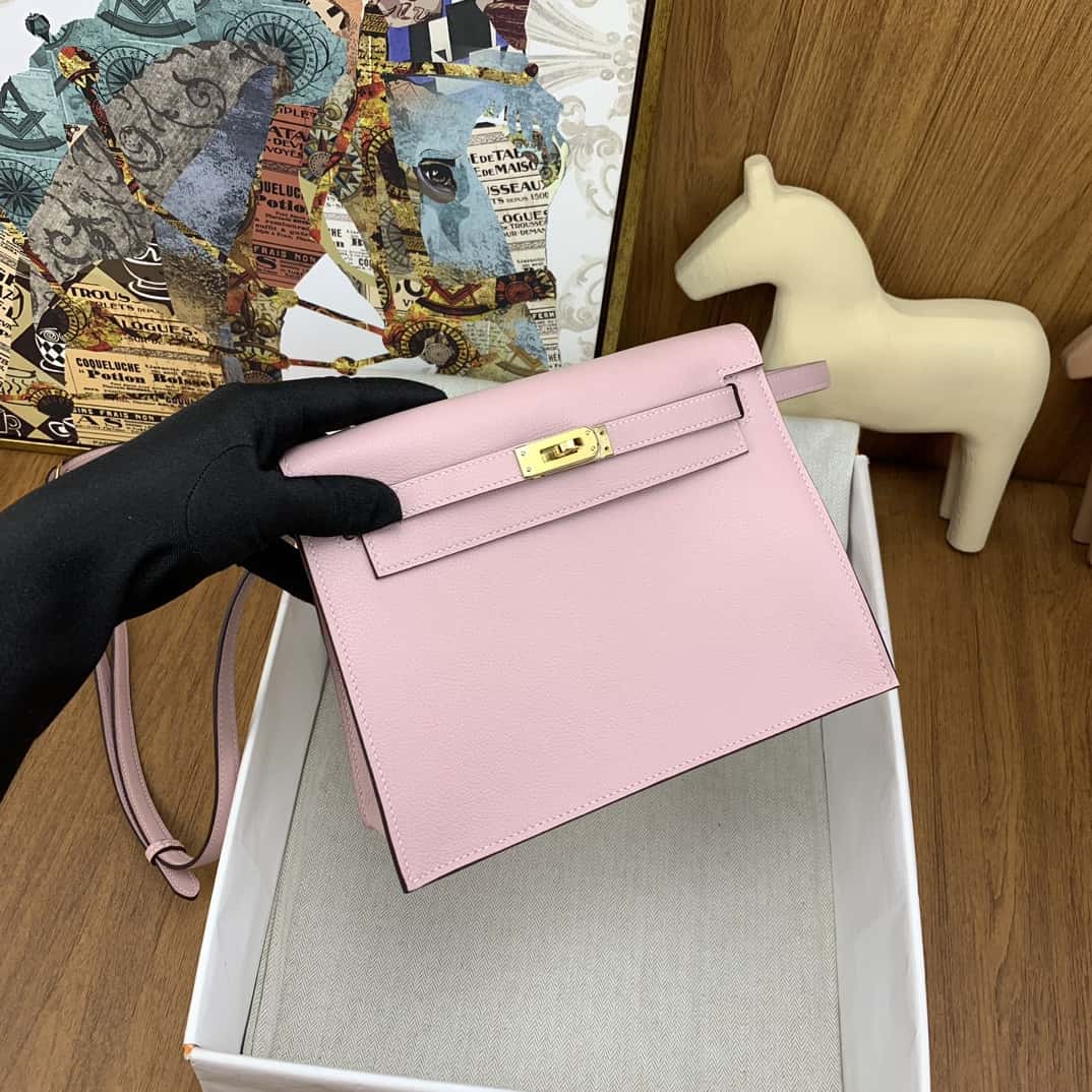 Hermès kelly danse 跳舞包 22cm evercolor 3Q粉 金扣-頂級1:1精品高仿包包香港台灣批發價格推薦微信哪裡買