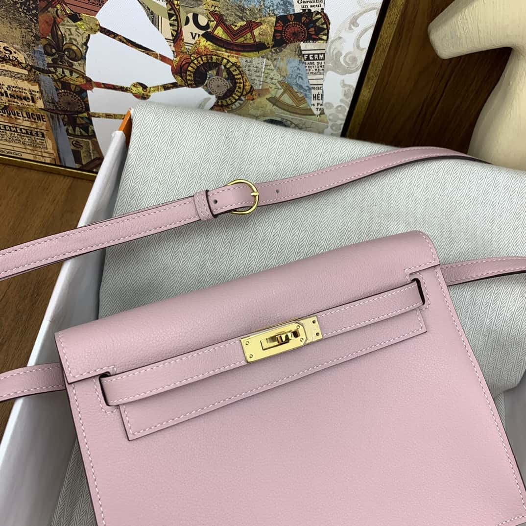 Hermès kelly danse 跳舞包 22cm evercolor 3Q粉 金扣-頂級1:1精品高仿包包香港台灣批發價格推薦微信哪裡買