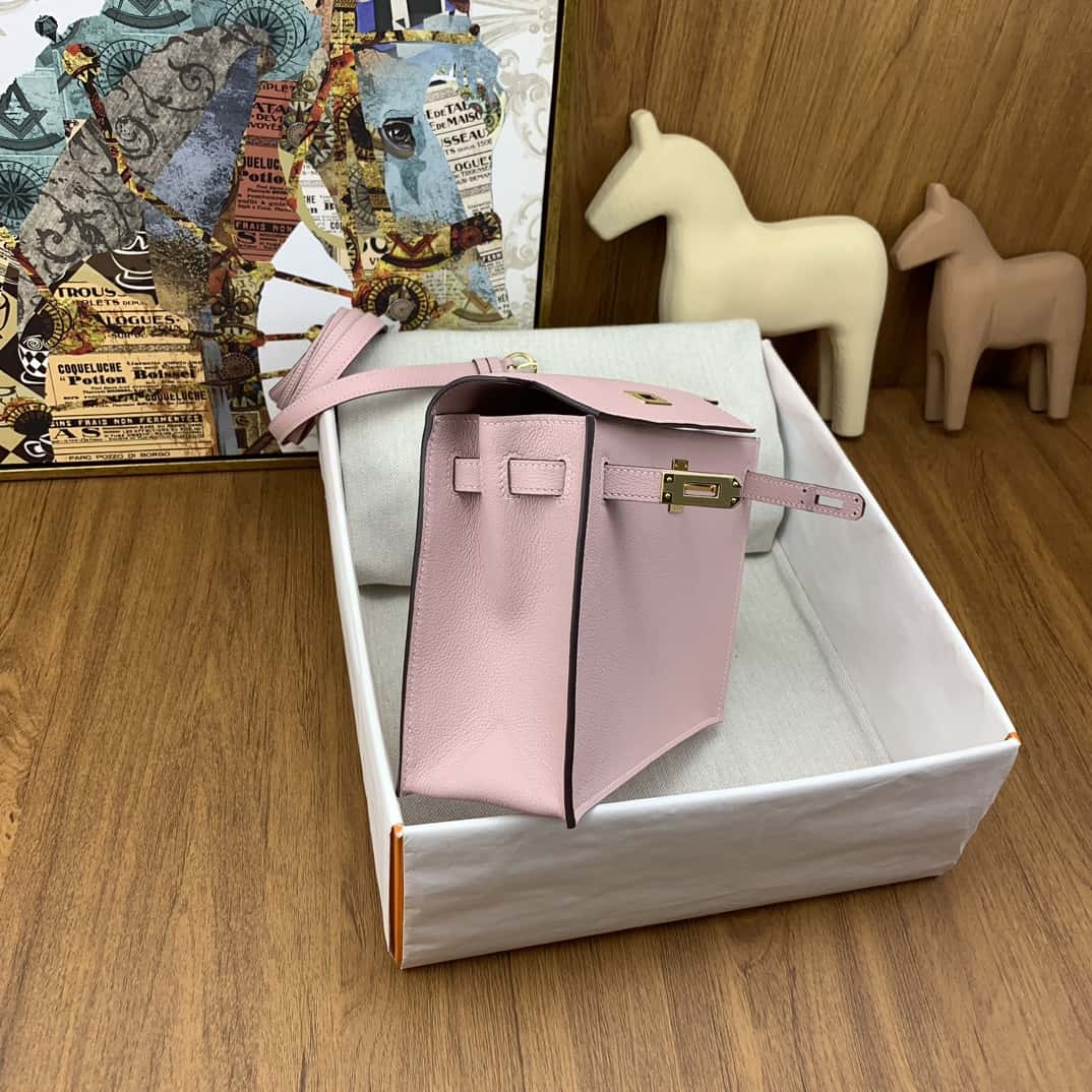 Hermès kelly danse 跳舞包 22cm evercolor 3Q粉 金扣-頂級1:1精品高仿包包香港台灣批發價格推薦微信哪裡買