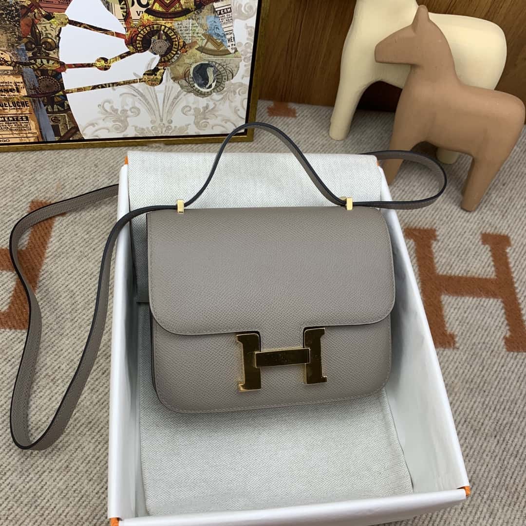 Hermès constance 19cm Epsom M8瀝青灰-頂級1:1精品高仿包包香港台灣批發價格推薦微信哪裡買