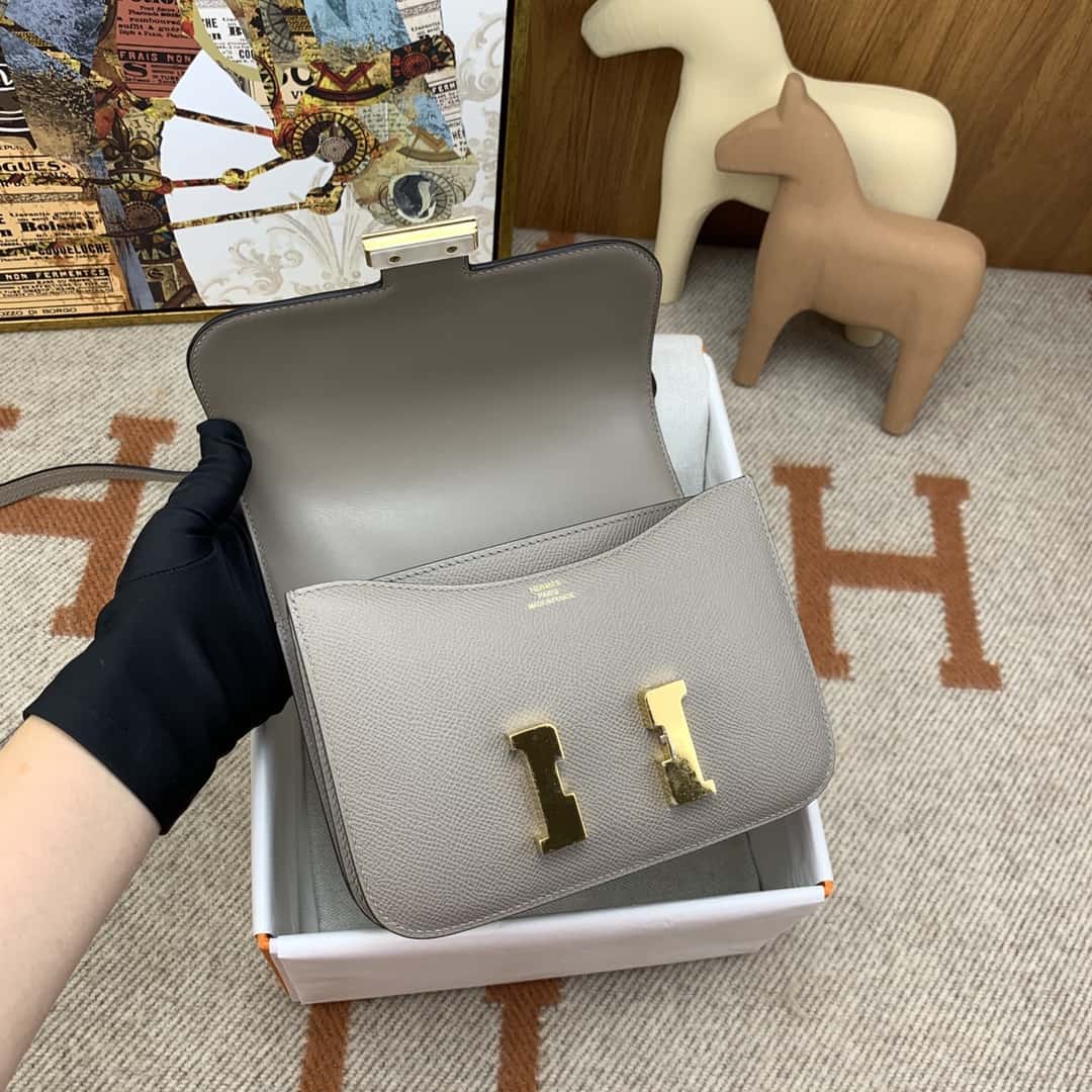 Hermès constance 19cm Epsom M8瀝青灰-頂級1:1精品高仿包包香港台灣批發價格推薦微信哪裡買