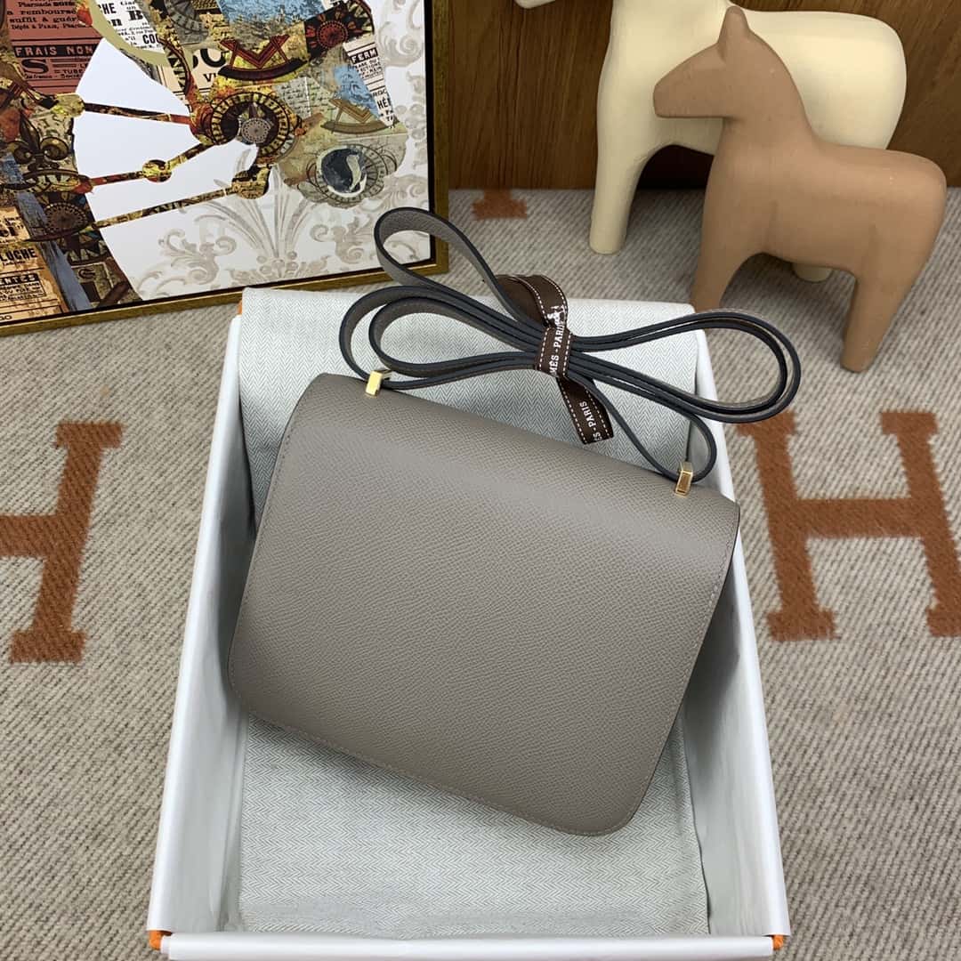 Hermès constance 19cm Epsom M8瀝青灰-頂級1:1精品高仿包包香港台灣批發價格推薦微信哪裡買