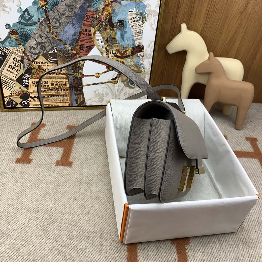 Hermès constance 19cm Epsom M8瀝青灰-頂級1:1精品高仿包包香港台灣批發價格推薦微信哪裡買