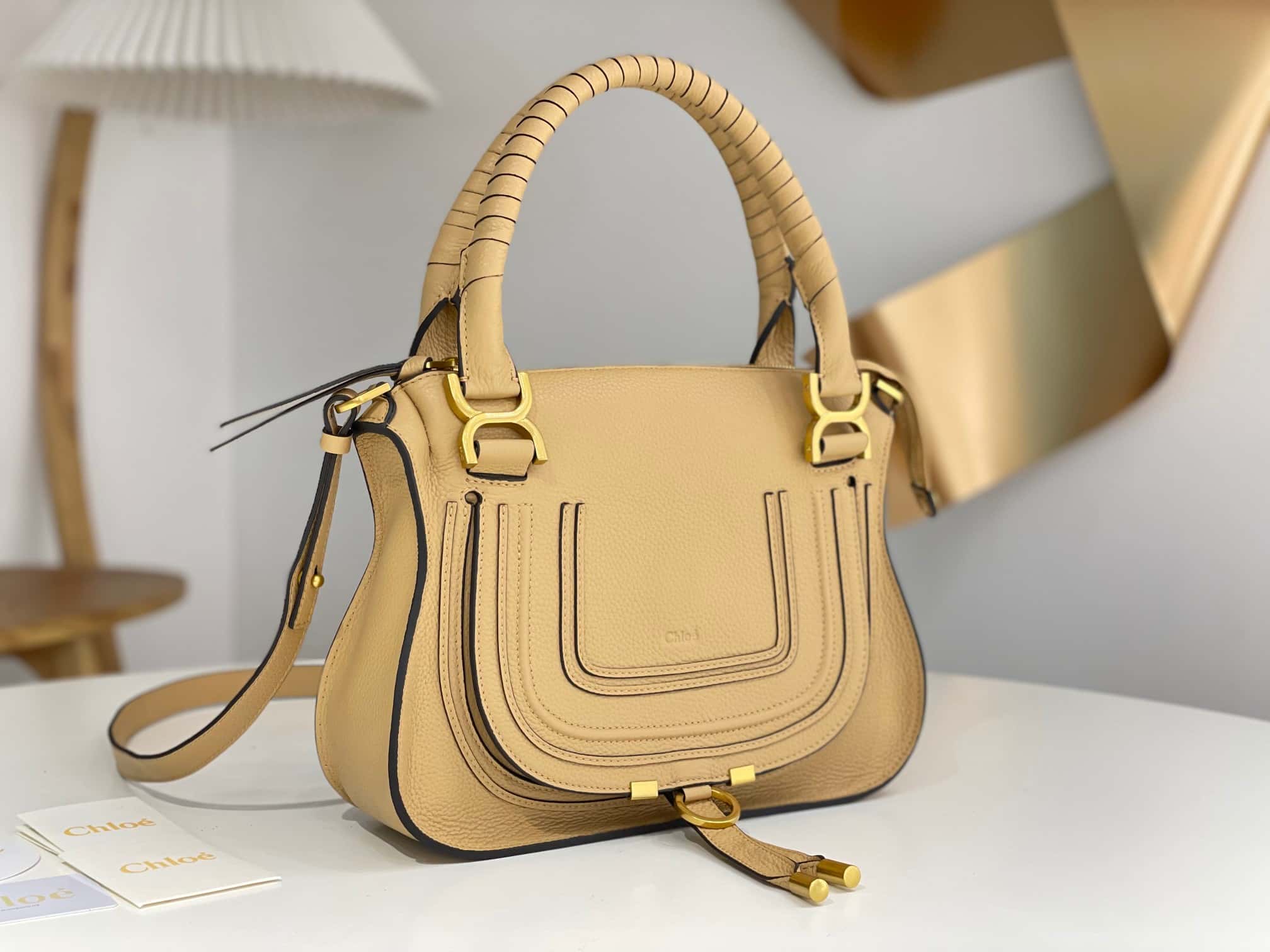CHLOE marcie 中號 奶茶色-頂級1:1精品高仿包包香港台灣批發價格推薦微信哪裡買