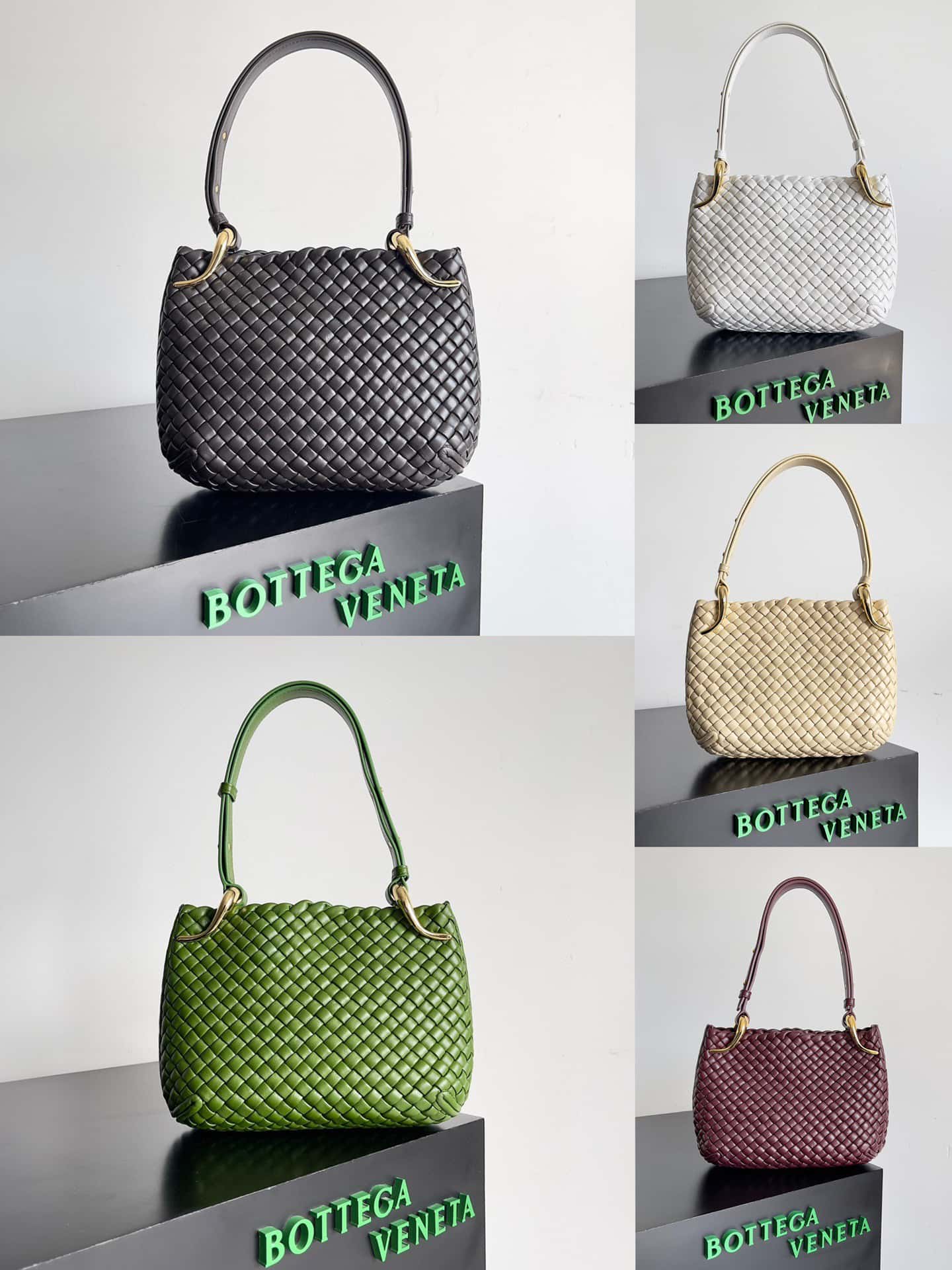 BV早春新款 Clicker圓弧形包款羔羊編織皮 款號：730968 巧克力色-頂級1:1精品高仿包包香港台灣批發價格推薦微信哪裡買