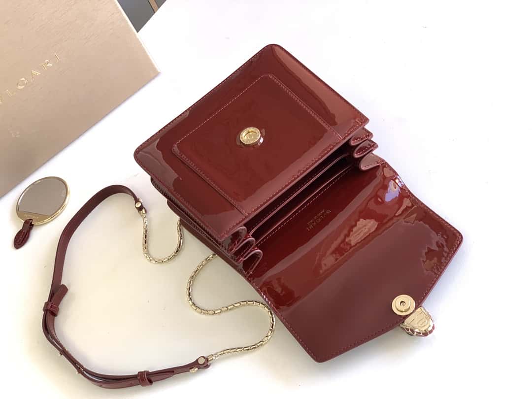 BVLGARI寶格麗 SERPENTI FOREVER 38329酒紅色18CM-頂級1:1精品高仿包包香港台灣批發價格推薦微信哪裡買