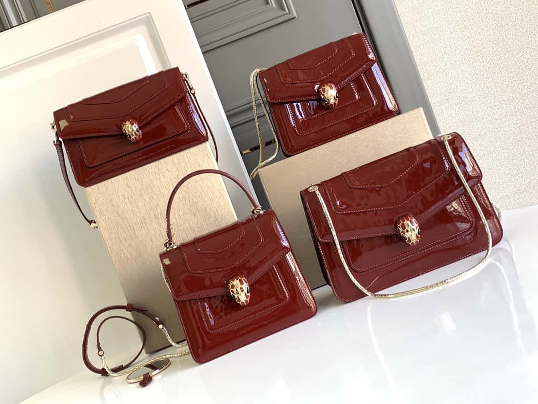 BVLGARI寶格麗 SERPENTI FOREVER 38329酒紅色18CM-頂級1:1精品高仿包包香港台灣批發價格推薦微信哪裡買