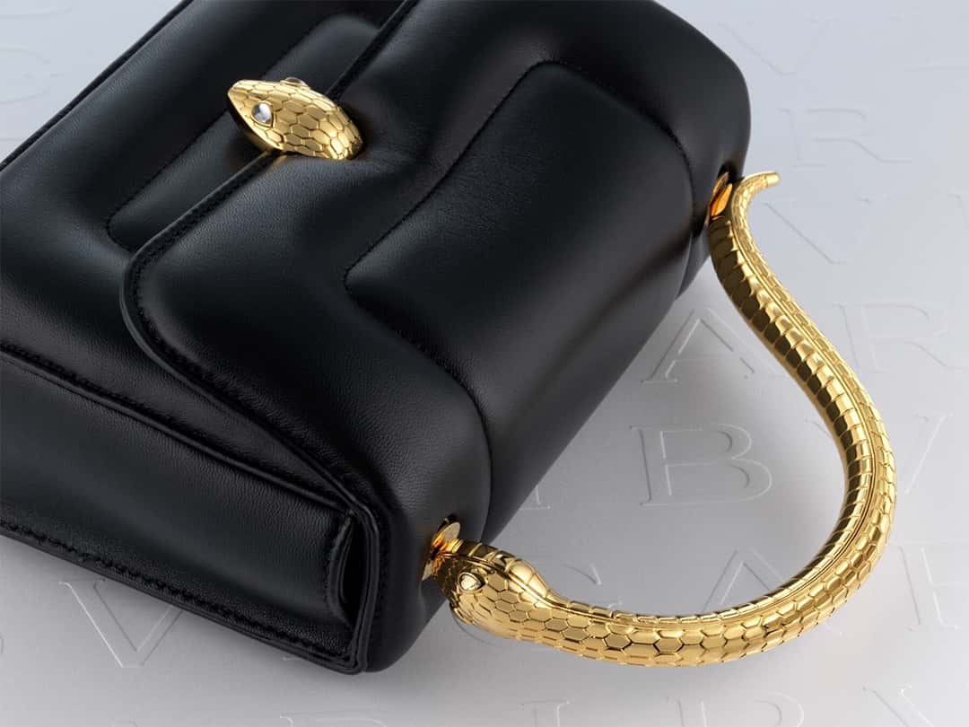 BVLGARI寶格麗 聯名設計款限量 Mary Katrantzou蛇頭包 291071黑色19CM-頂級1:1精品高仿包包香港台灣批發價格推薦微信哪裡買