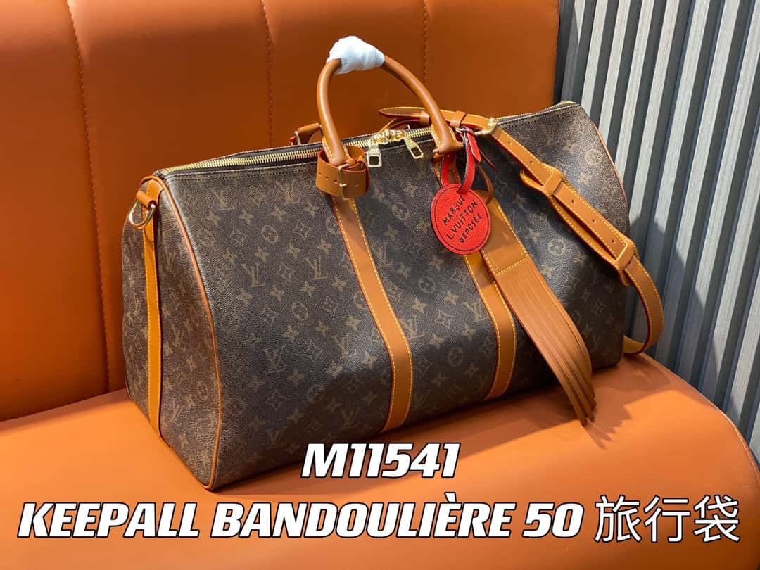 【原單精品】M11541老花 旅行袋系列 當季新款 KEEPALL BANDOULIÈRE 50 旅行袋-頂級1:1精品高仿包包香港台灣批發價格推薦微信哪裡買