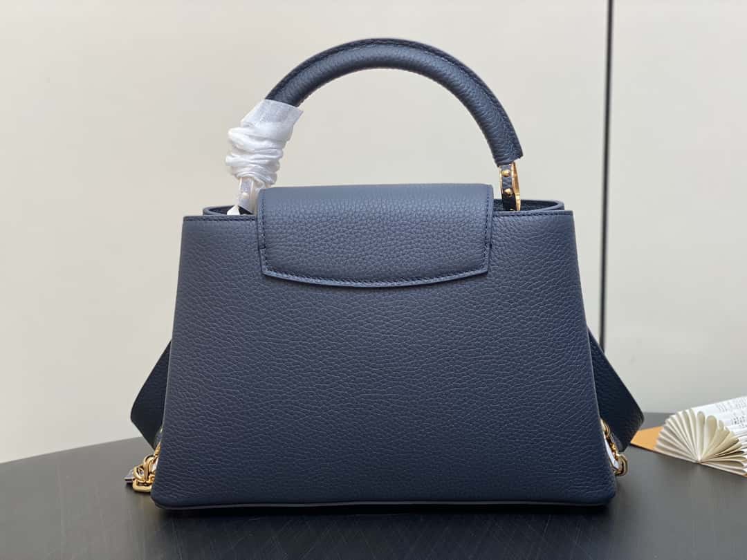 【原單精品】M25211深藍色（鏈條）M24863 全皮cap那英款系列 Capucines中號手袋-頂級1:1精品高仿包包香港台灣批發價格推薦微信哪裡買