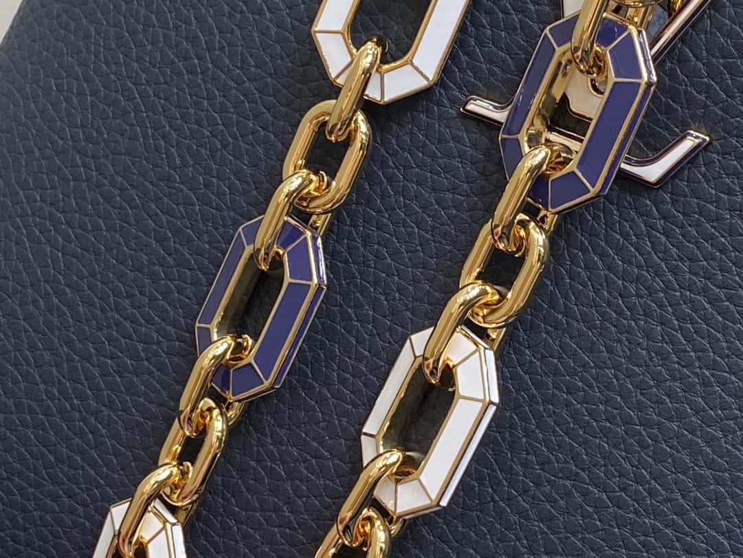 【原單精品】M25211深藍色（鏈條）M24863 全皮cap那英款系列 Capucines中號手袋-頂級1:1精品高仿包包香港台灣批發價格推薦微信哪裡買