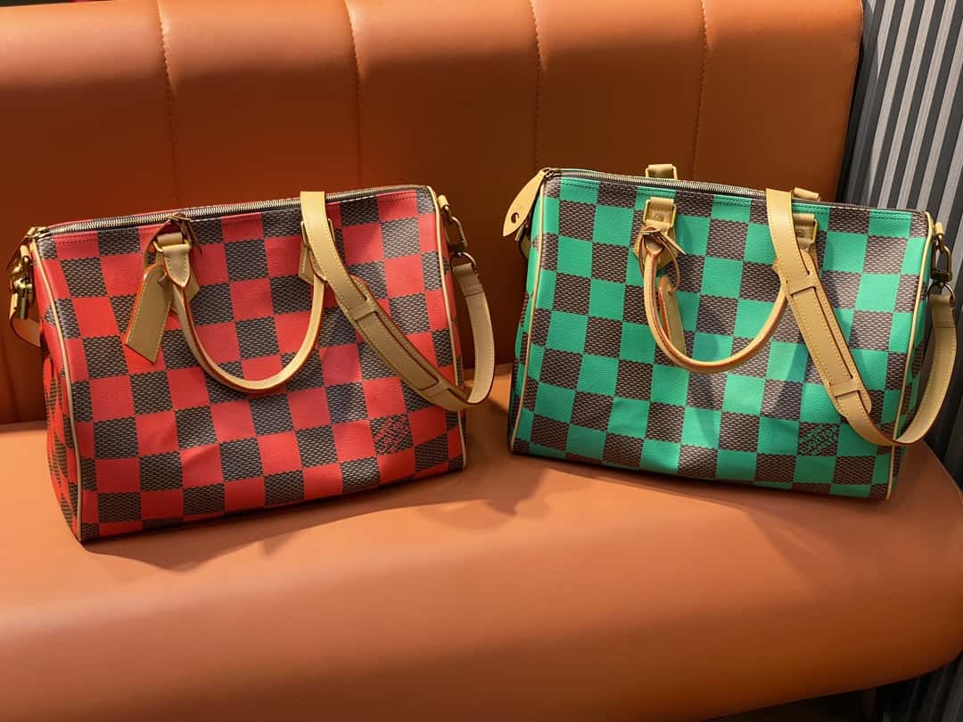 【原單精品】N40579綠色 N40580紅色 40cm旅行袋 Speedy Bandoulière 40手袋-頂級1:1精品高仿包包香港台灣批發價格推薦微信哪裡買