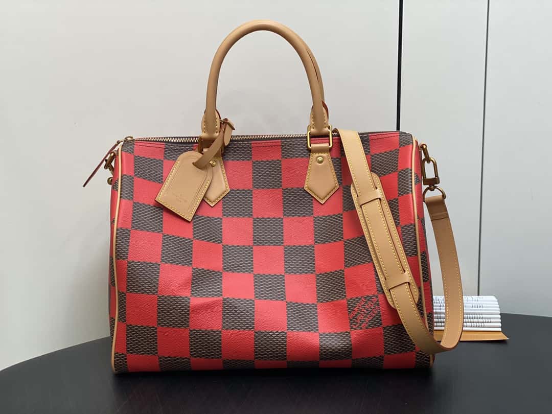 【原單精品】N40579綠色 N40580紅色 40cm旅行袋 Speedy Bandoulière 40手袋-頂級1:1精品高仿包包香港台灣批發價格推薦微信哪裡買