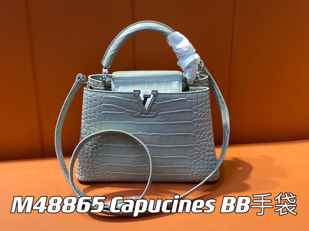 【LV原單精品】M48865灰色 鱷魚紋全皮cap那英款繫列 Capucines BB手袋¥2,880.00-頂級1:1精品高仿包包香港台灣批發價格推薦微信哪裡買