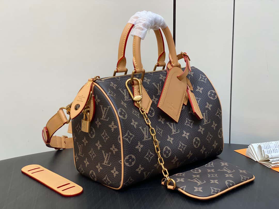 LV【原單精品】M24443咖啡色 全皮高仿枕頭包speedy繫列 SPEEDY P9 BANDOULIÈRE25 手袋¥2,480.00-頂級1:1精品高仿包包香港台灣批發價格推薦微信哪裡買