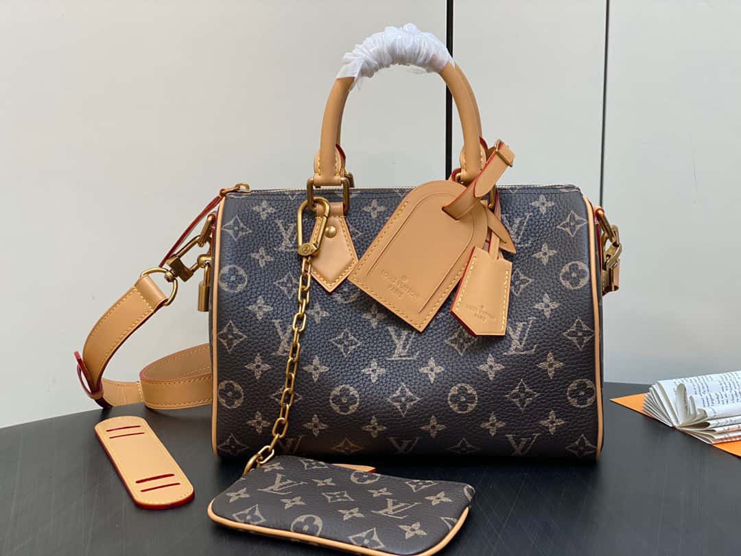 LV【原單精品】M24443咖啡色 全皮高仿枕頭包speedy繫列 SPEEDY P9 BANDOULIÈRE25 手袋¥2,480.00-頂級1:1精品高仿包包香港台灣批發價格推薦微信哪裡買